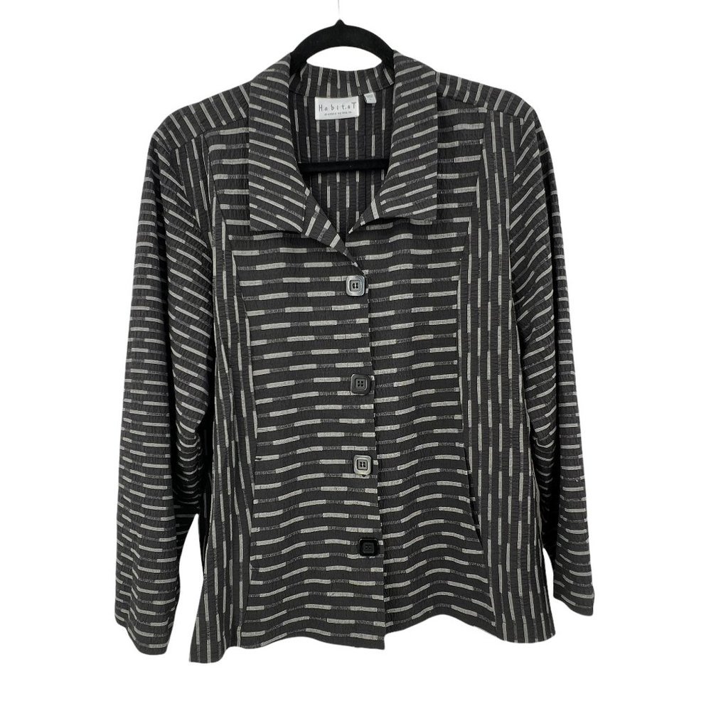 Habitat Black and Gray Patterned Blazer